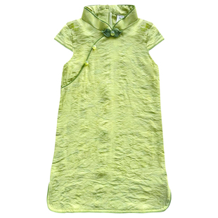 儿童旗袍新款春夏季女童民国风古风汉服新中式短袖唐装洋气连衣裙