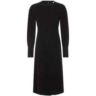 【折扣】INSPIRE STORIES 圆领A字裙前短后长衬衫长袖收腰连衣裙