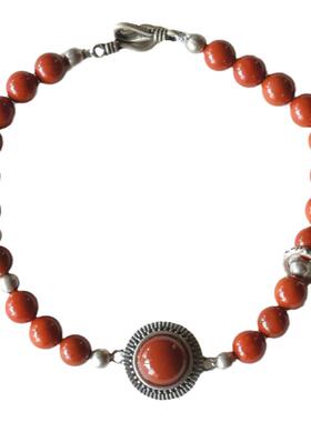 天然南红玛瑙手串纯银小众