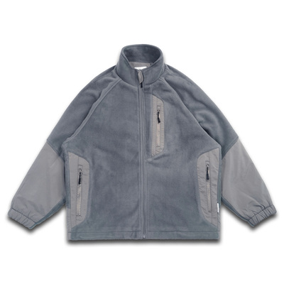 REBIRTH立领秋冬宽松拼接夹克