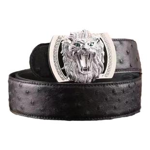 莫仕顿自营真鸵鸟皮带男士中青年正装商务新款定制真皮礼盒裤腰带