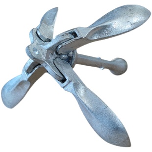 钓鱼船专用船锚橡皮艇充气钓鱼冲锋舟固定碳钢铁折叠锚送扎带浮球