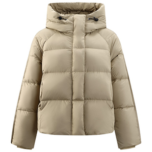 库恩玛维简约纯色设计感羽绒服女2024年冬季新款90白鸭绒短款外套