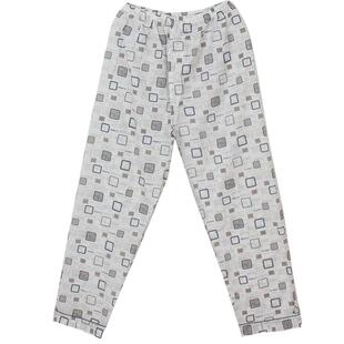 梦贝诗睡裤男纯棉的确良布料易穿脱宽松男式中老年人春秋开裆长裤