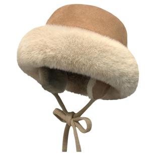 东北防寒护耳帽子女冬季麂皮绒加厚保暖棉帽骑行电动车防风雷锋帽