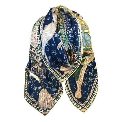 高档送礼欧美秋冬真丝羊毛大方巾