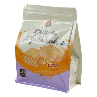 俄罗斯进口牛奶威化饼干花生巧克力冰淇淋味原装华夫饼零食阿索夫