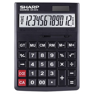 SHARP夏普计算器CH-G12 D12 M12商务型时尚办公财务会计大号大屏大按键台式双色计算机双重电源