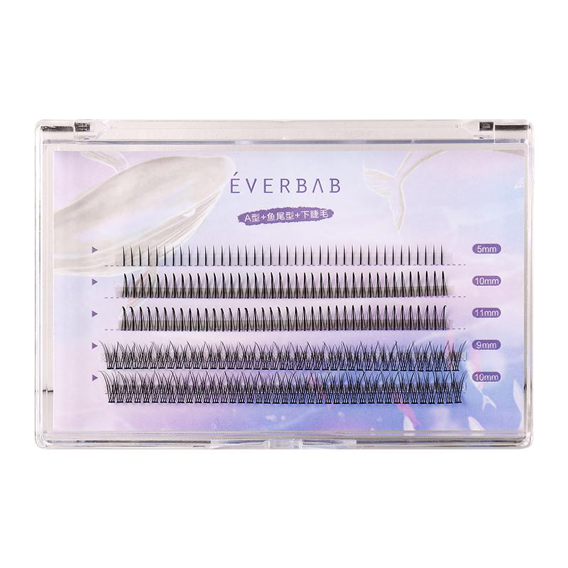 everbab艾蓓拉单簇假睫毛女自然A型鱼尾混合装仙子毛嫁接眼睫毛