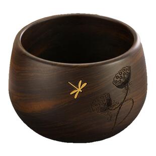 黑檀木茶洗茶渣缸办公室茶桌茶盘木质茶孟建水废水缸功夫茶具配件