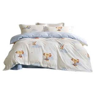 罗莱家纺儿童双层纱四件套男孩被套被罩床单三件套女孩学生宿舍