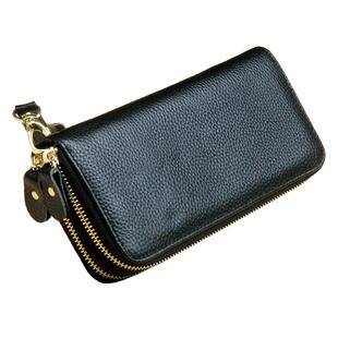 真皮钱包女长款头层牛皮双拉链大容量手拿小包高级感简约小众设计