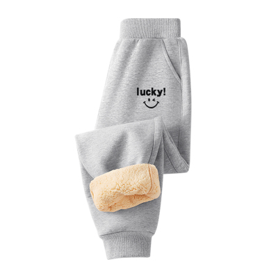 红豆男童加绒裤子2025新款一体绒加厚羊羔绒长裤冬季卫裤儿童棉裤