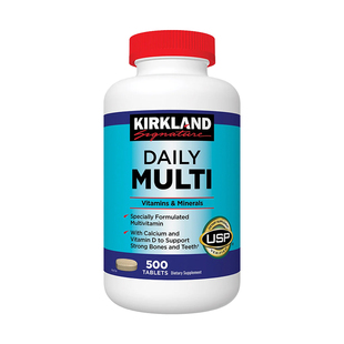 美国进口Kirkland科克兰成人复合维生素复合矿物质片+钙+VD 500粒