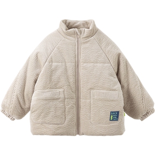 papa爬爬冬季儿童棉服男女童暖气棉加厚保暖灯芯绒棉外套