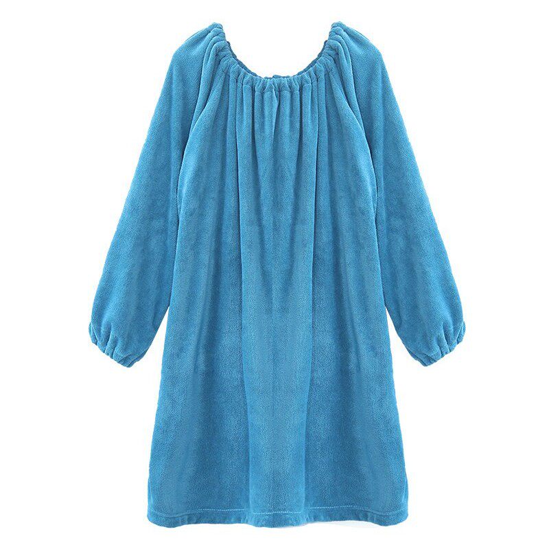 美容院浴袍浴裙头疗店客人衣服吸水可穿长款开背理疗按摩服汗蒸服