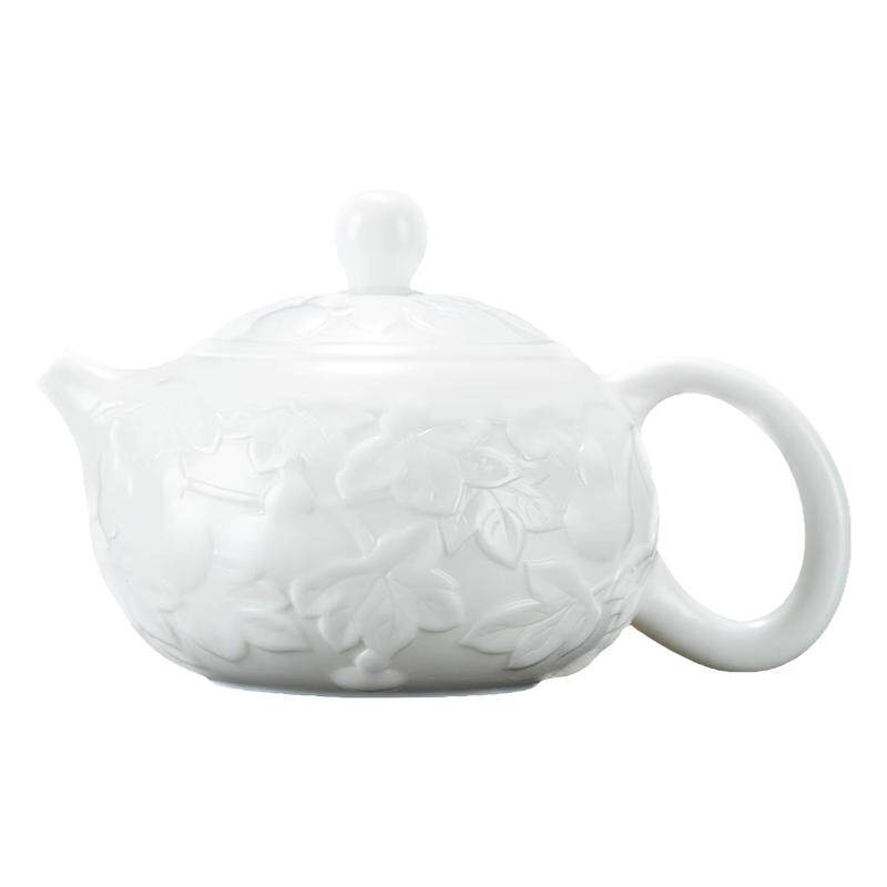 钰铨龙门大师手作羊脂玉瓷泡茶壶
