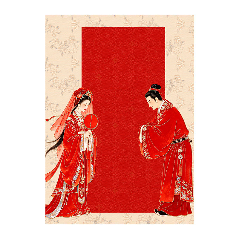 景阳阁岁岁相思软笔书法作品纸婚书空白a4红纸微喷加厚小楷手写仿古纸中式婚礼七夕节礼物diy书法摆台情人节