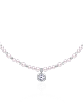 阿吉豆项链女气泡方糖珍珠毛衣链