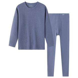 SCHIESSER舒雅男士双面绒加绒加厚圆领大码秋衣秋裤保暖内衣套装