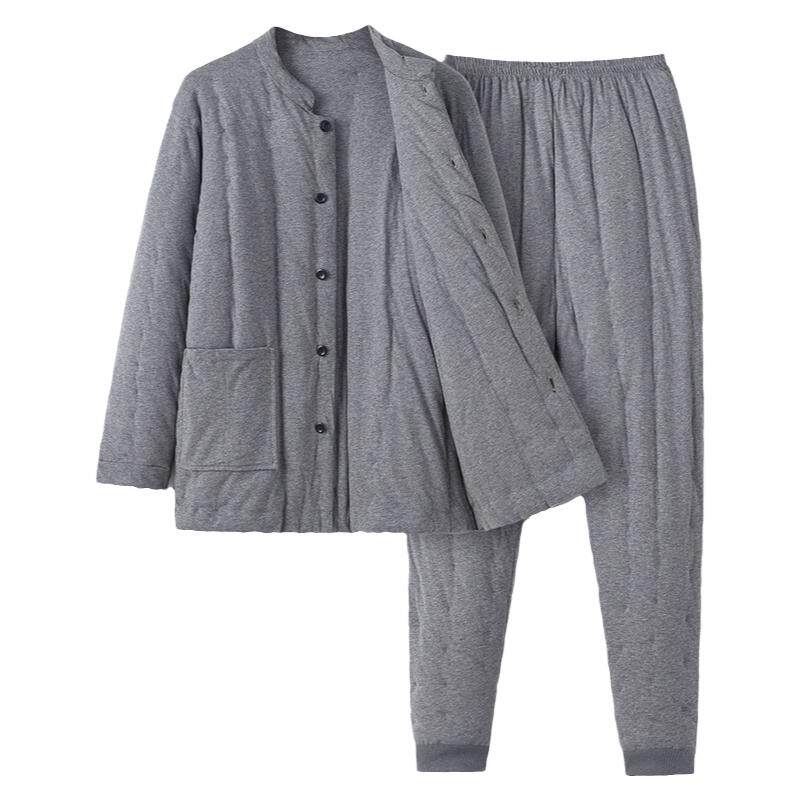 冬季棉服男款男士纯棉花手工棉衣套装成人棉袄棉裤老人内穿居家服
