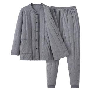 冬季棉服男款男士纯棉花手工棉衣套装成人棉袄棉裤老人内穿居家服