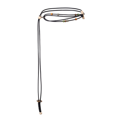 BALIANG「捌樑」 浮'Float' 可调节式原木四季色串珠皮绳腰链配饰