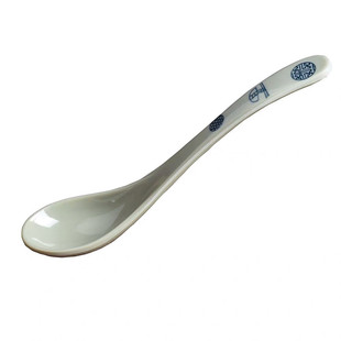 加长汤勺细柄长勺中式汤匙防瓷密胺塑料调羹酒店饭馆勺子耐高温