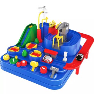 越诚轨道车小汽车闯关大冒险玩具益智男孩儿童生日礼物火车非电动