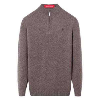 皮尔卡丹羊绒衫半高领拉链羊毛衫