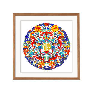 2026新款福十字绣线绣高级感现代客厅喜庆手工刺绣小幅团花聚福
