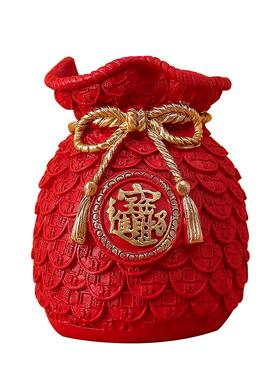 树脂中式招财进宝钱袋子装饰摆件