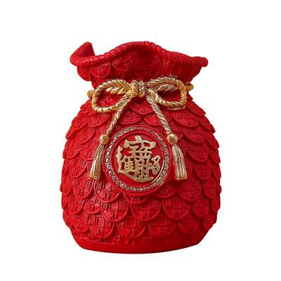 树脂中式招财进宝钱袋子装饰摆件