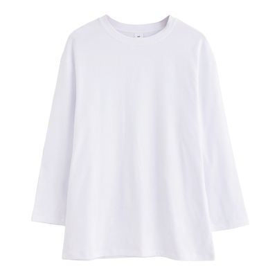 白色纯棉打底衫女内搭2025新款秋冬中长款德绒加绒卫衣长袖上衣