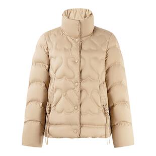 秋水伊人简约时尚羽绒服2026年春季新款女装气质爱心鸭绒正肩外套