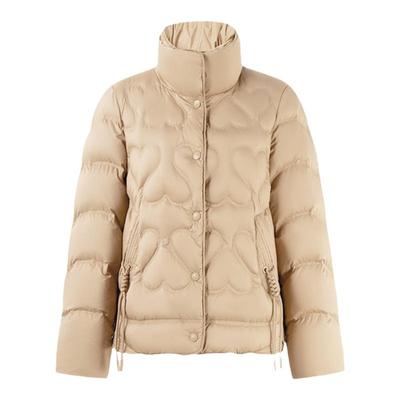 秋水伊人简约立领白鸭绒羽绒服