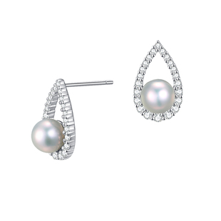 MissQueeny奎妮小姐|璀璨天然灰珍珠水滴耳钉耳夹气质优雅精致