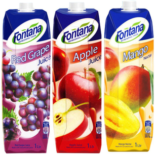 Fontana芬特乐塞浦路斯进口番石榴菠萝汁苹果汁橙汁1L*12饮料整箱