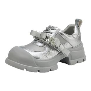 星期六小香风水钻厚底休闲鞋女2025新款厚底乐福鞋运动鞋老爹鞋子