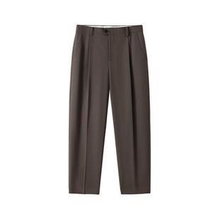 THESSNCE 丝光防缩羊毛拱针走线 老钱风褶裥休闲西裤男秋