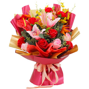 仿真花束成品大束手捧花永生颁奖舞台献花交车假花拍照教师节绢花