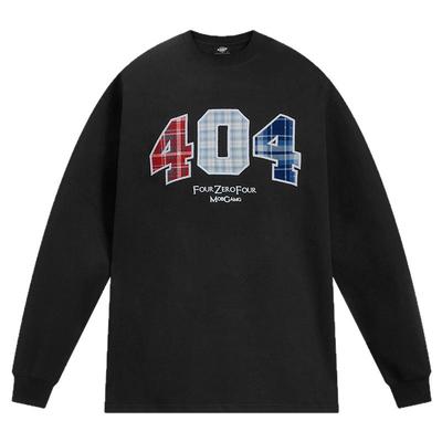 404MOB唐九洲同款格子刺绣长袖男