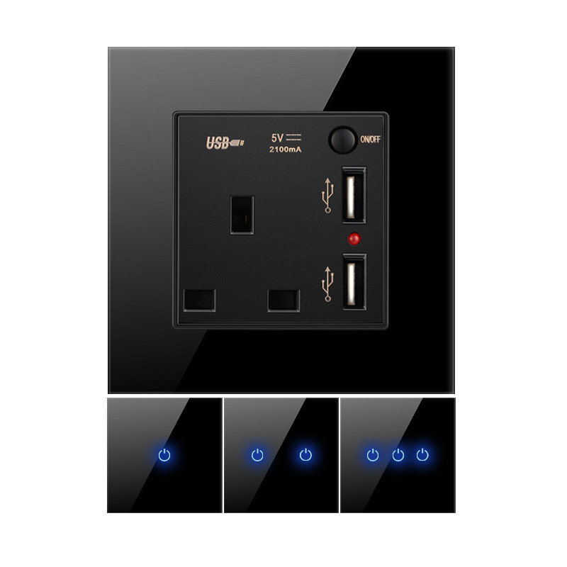 香港澳英标轻触摸电灯制13a带USB