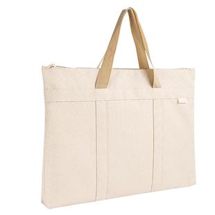 得力大容量公文包女士帆布包拉链式手提包休闲电脑包商务男款通勤牛津防水资料文件袋多层档案整理收纳