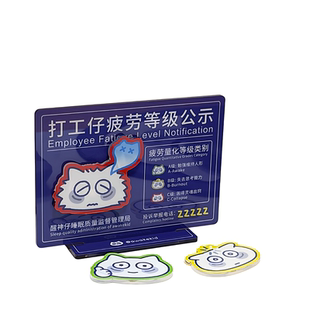 打工仔疲劳等级亚克力创意搞怪随意切换表情办公室桌面摆件送礼物