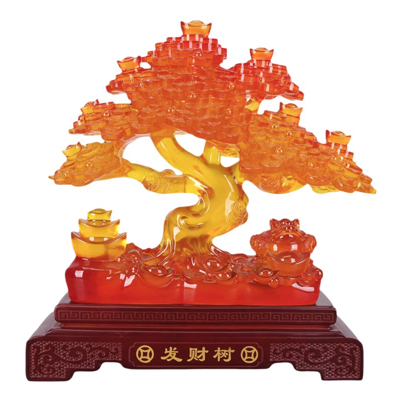 元宝金蟾发财树摆件财源滚滚