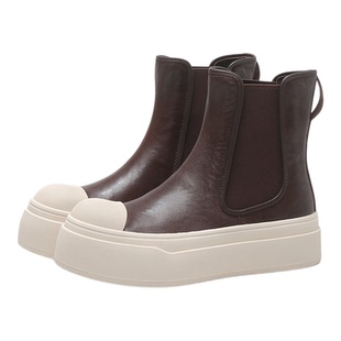 【赵露思同款】切尔西靴女短靴真皮厚底增高时装靴休闲超酷马丁靴