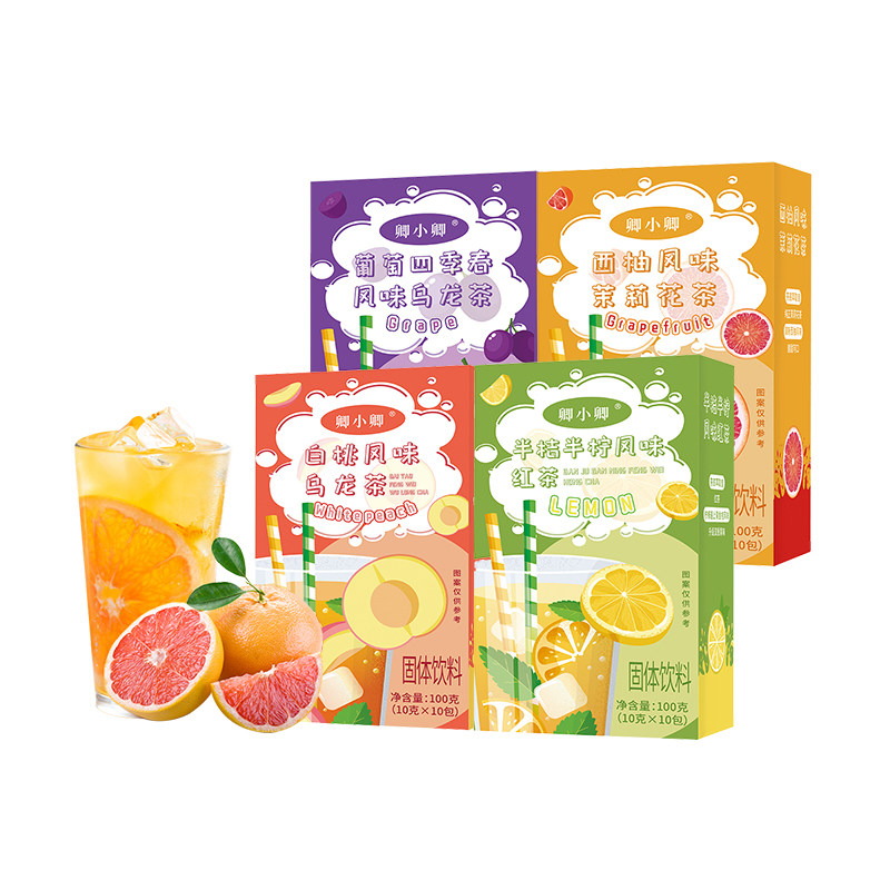 水果茶奶茶粉白桃乌龙茶西柚茉莉花茶葡萄红茶闪购外卖同款奶茶店
