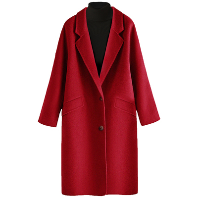 毛呢大衣大码女装正肩
