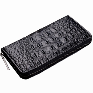 2025新款头层牛皮男士手包潮包鳄鱼纹手拿包青年真皮拉链长款钱包